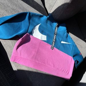 NIKE PRO Pink and Blue Women’s 1/2 Zip- Size Large
